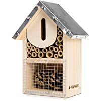 Los mejores  - Navaris S Hotel para Insectos de Madera - Observatorio de Insectos 15 x 8 x 20CM - Casa Natural Cubierta metálica y…